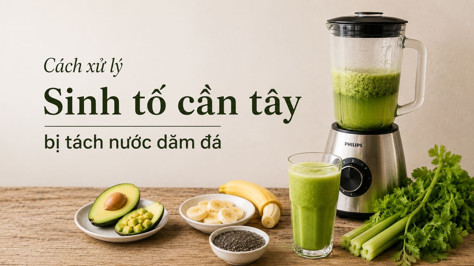 Cách xử lý sinh tố cần tây bị tách nước dăm đá nhanh nhất